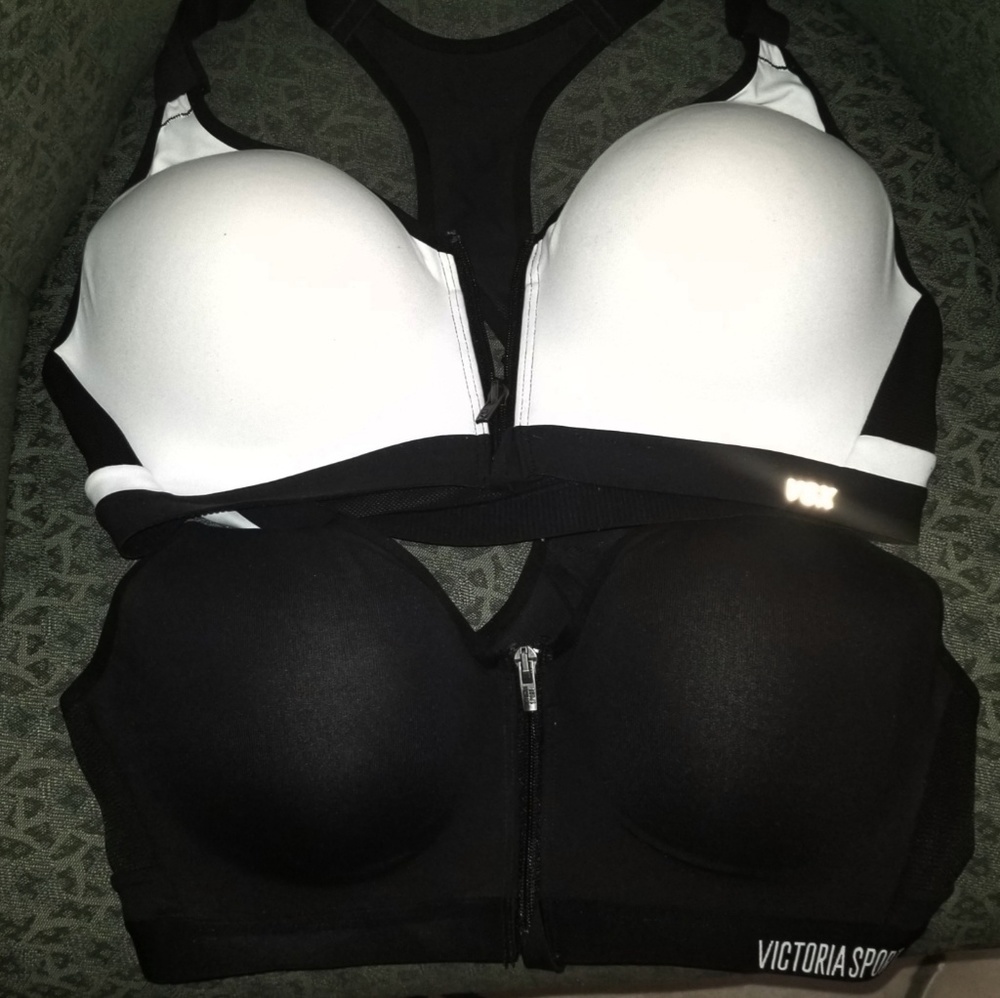 3 VSX UNDERWIRE SPORT BRAS WITH ZIP FRONT